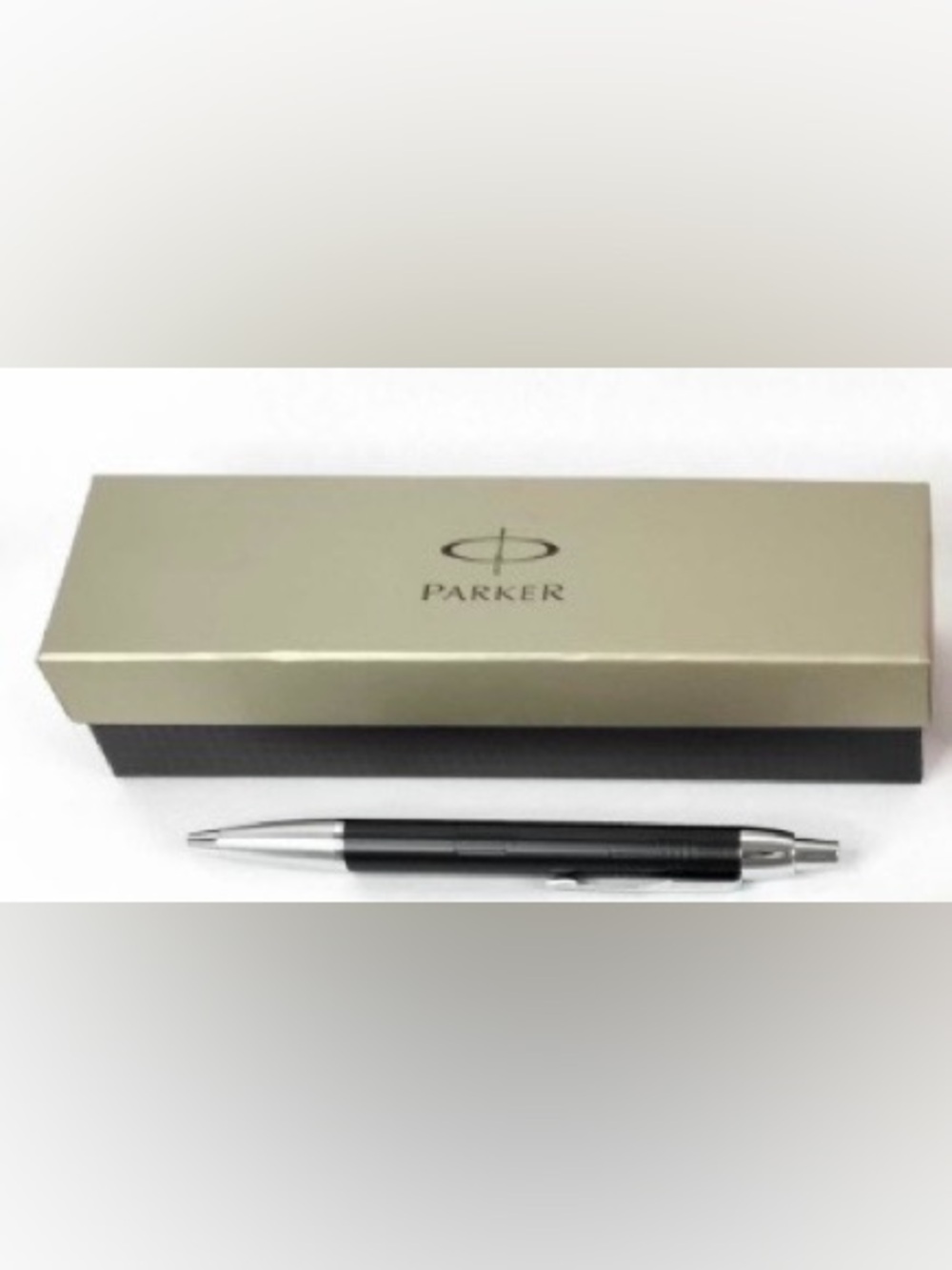 Parker Black and Silver Ballpoint Pen with Branded Gift Box and extra refill